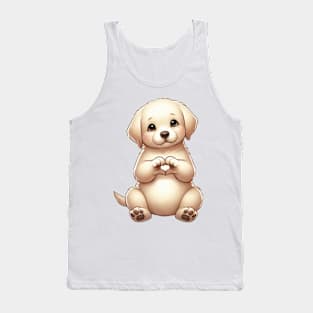 Valentine Labrador Retriever Dog Giving Heart Hand Sign Tank Top